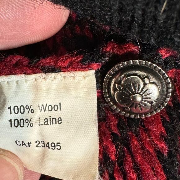 Icelandic Design Full Zip Cardigan Sweater Jacket Wool Red S - Picture 6 of 6